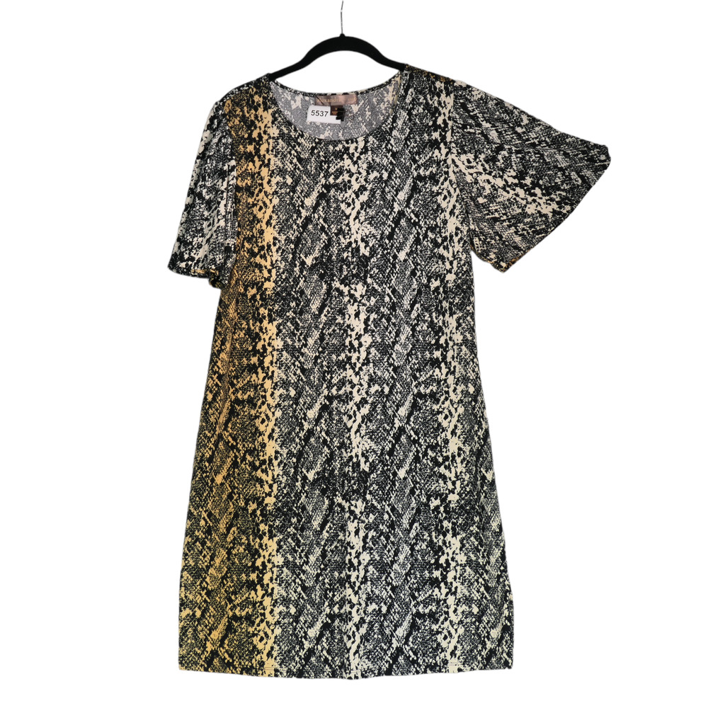 Alexandra Oak Dress Womens Medium Gray Ombre Snake Sheath Stretch Boho Slinky